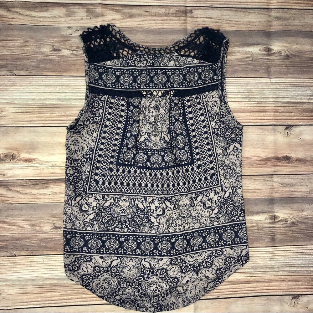 Lucky Brand Sleeveless Top ~ Size: (S) Small _Navy - Picture 3 of 14
